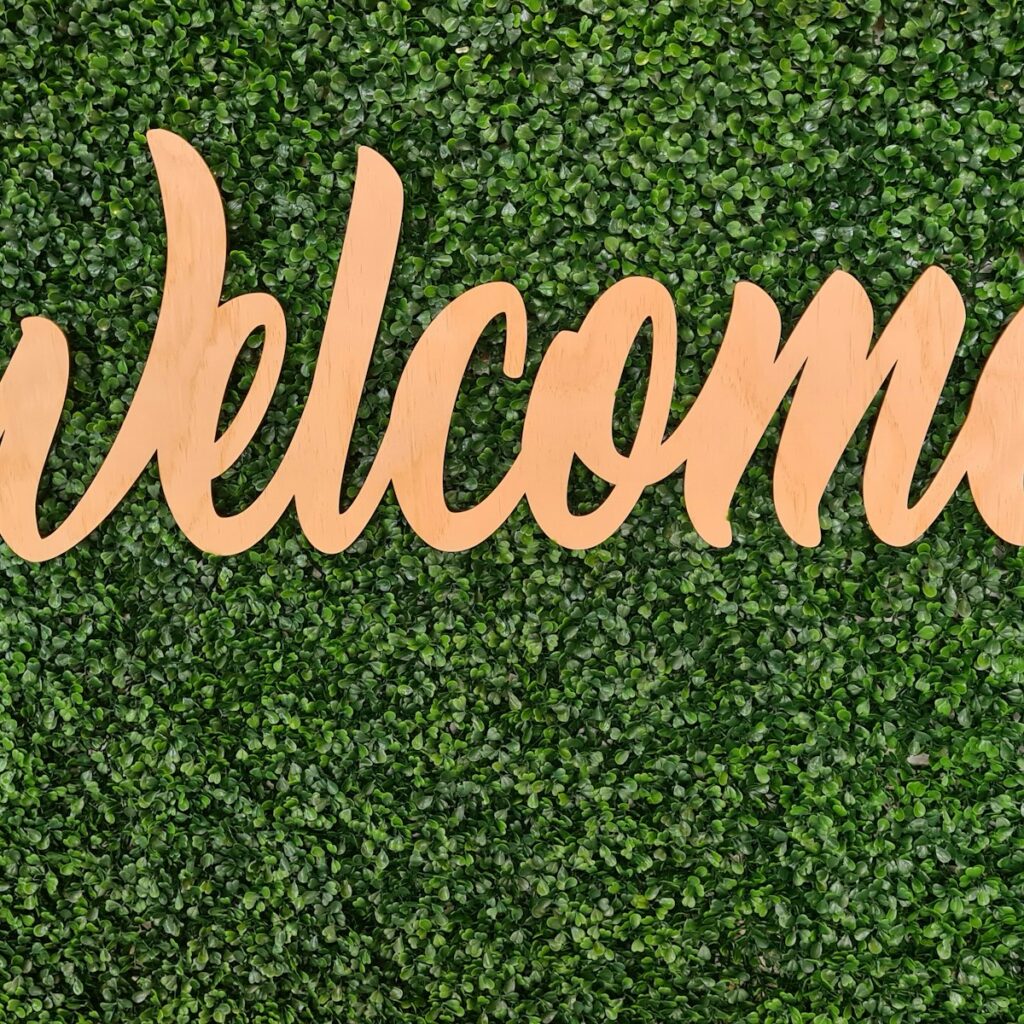 Welcome door sticker