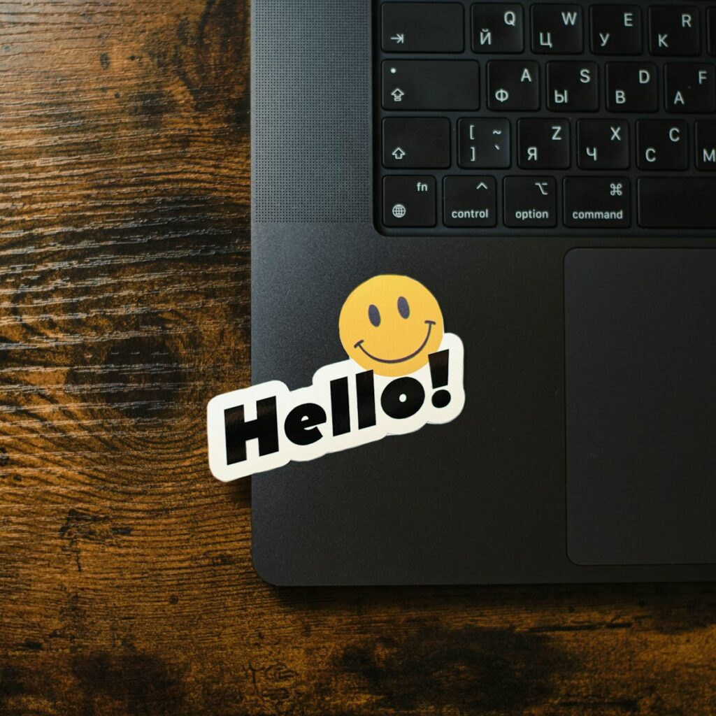 Sticker on a laptop